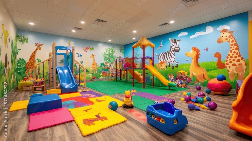Fototapeta premium Indoor Play Area with Jungle Theme