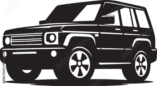 Modern Suv Family Car silhouette vector illustration isolated on a white background
