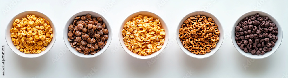 different bowls of breakfast cereal different bowls of breakfast cereal