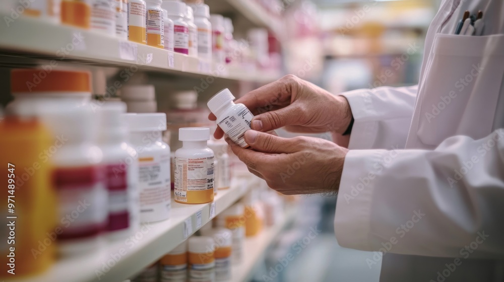 Pharmacist Examining Medication Pharmacist Examining Medication