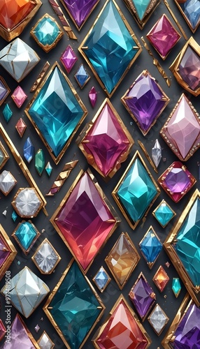 3d model Elaborate flat diamonds