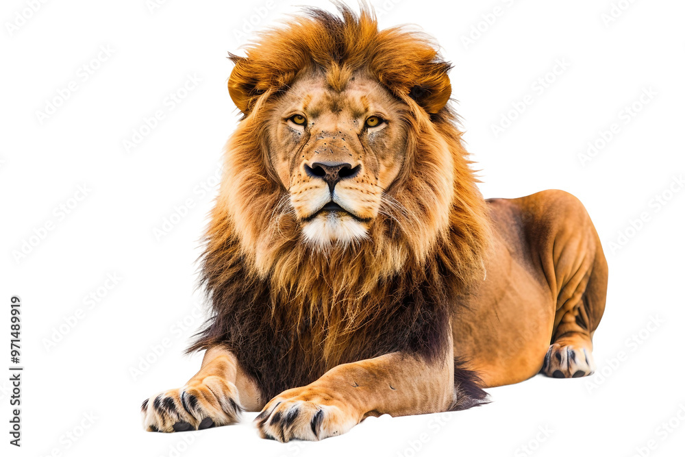 Proud lion roaring with intensity and a commanding presence isolated on transparent background Proud lion roaring with intensity and a commanding presence isolated on transparent background