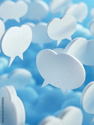 Speech Bubbles Floating in Air