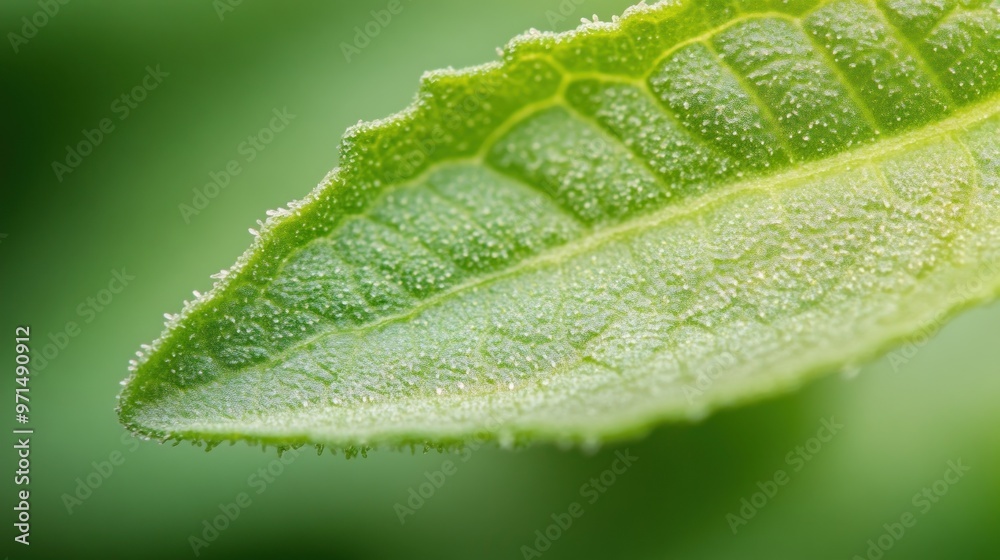Close-up of a Leaf with Dewdrops Close-up of a Leaf with Dewdrops