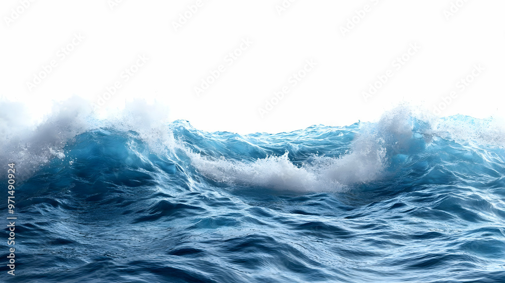 A dynamic view of crashing ocean waves with vibrant blue hues. A dynamic view of crashing ocean waves with vibrant blue hues.