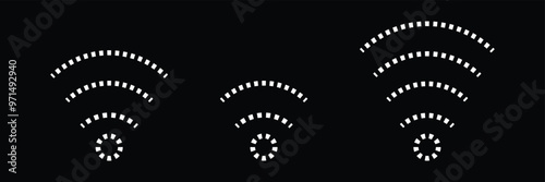 Wi-Fi icon set. Network symbol. Wireless connection vector illustration. Wi-Fi signal sign.