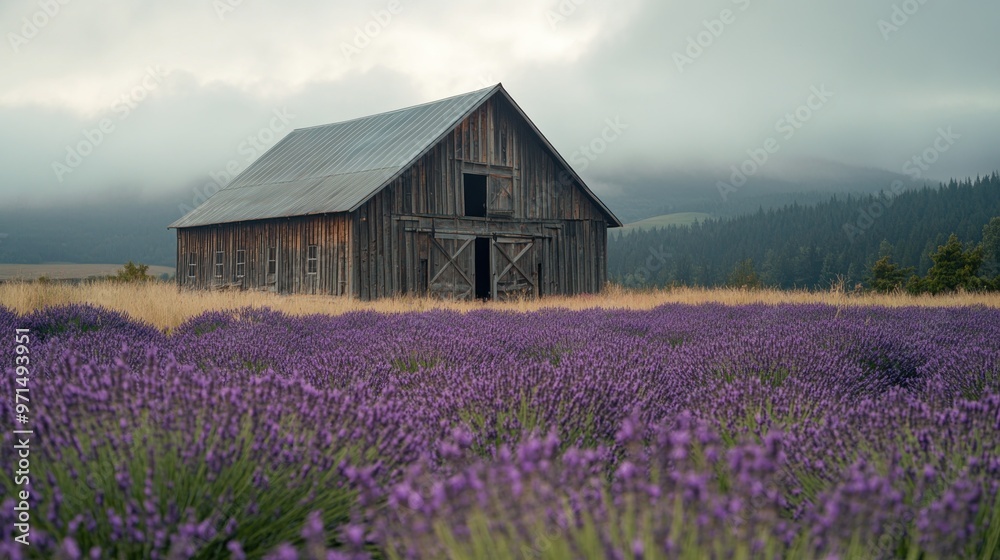 Rustic Barn in a Lavender Field Rustic Barn in a Lavender Field