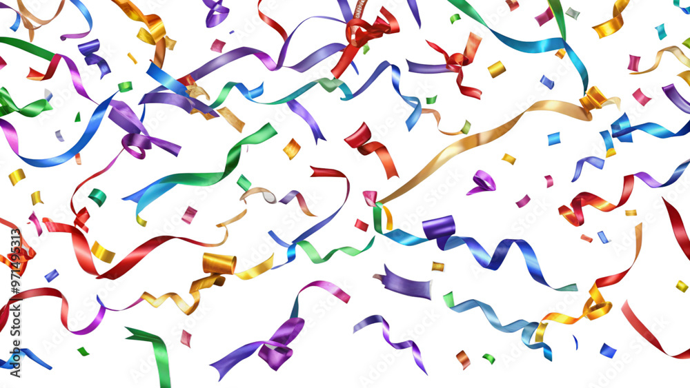 colorful ribbons flying isolated on white background colorful ribbons flying isolated on white background
