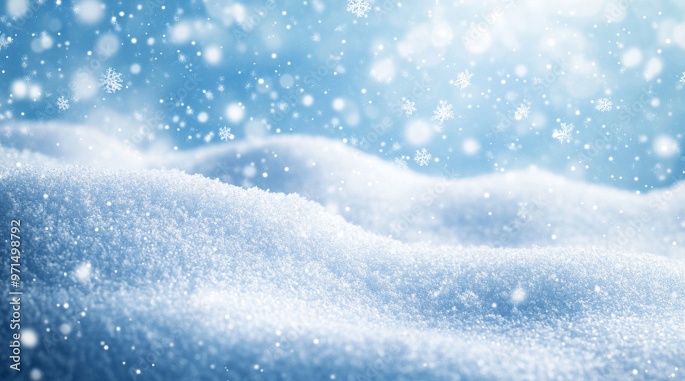 Fototapeta premium Background for winter design. Collection of Christmas New Year elements . Crystal snowflakes flying in air