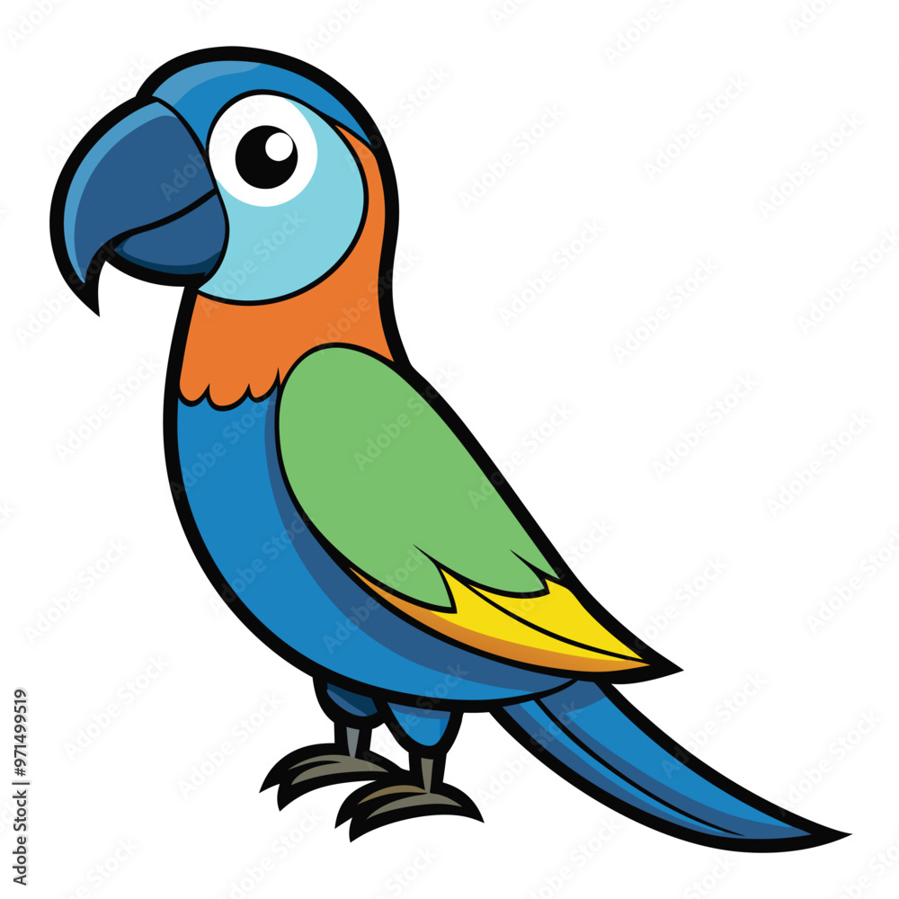 Parrot Cartoon Vector Image png illustration on white background , Vector Design Parrot Cartoon Vector Image png illustration on white background , Vector Design