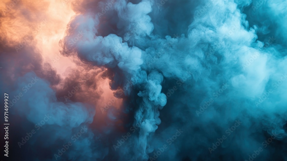 Obraz premium Abstract Swirling Smoke with Blue and Pink Hues