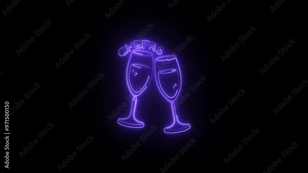 Neon Drink sticker on dark background. Glowing animated Drink symbol. Digital Drink sticker visual. Neon Drink sticker on dark background. Glowing animated Drink symbol. Digital Drink sticker visual.