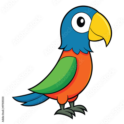 Parrot Cartoon Vector Image png illustration on white background , Vector Design