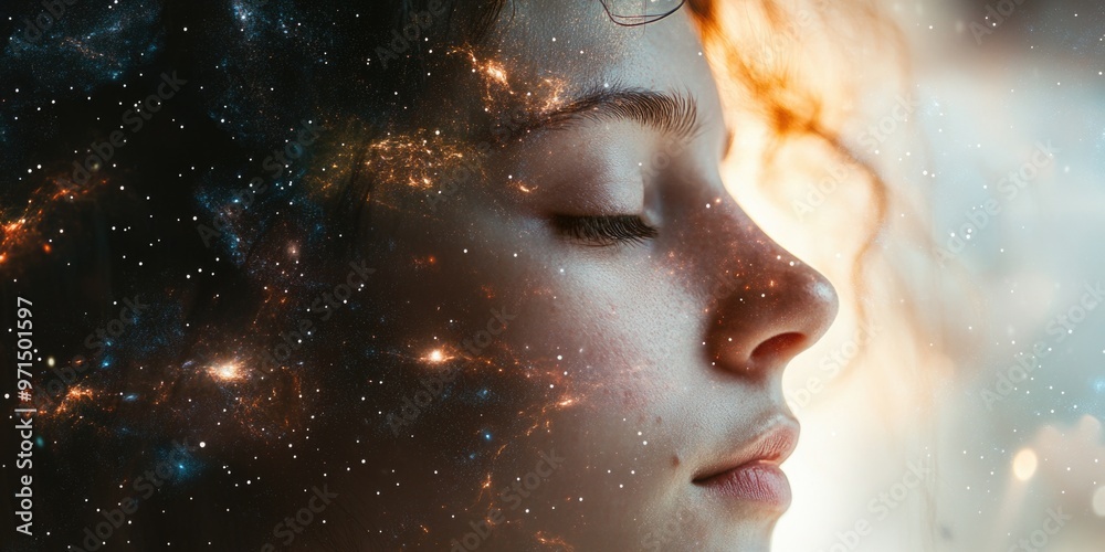 Woman looking at stars Woman looking at stars