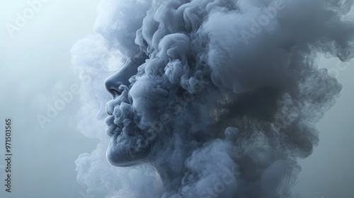 A Profile of a Person Emerging from Smoke