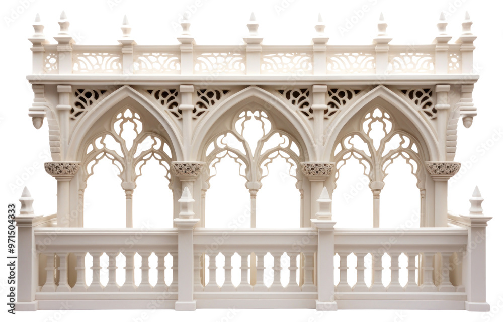 Fototapeta premium PNG Gothic architectural ornate balcony