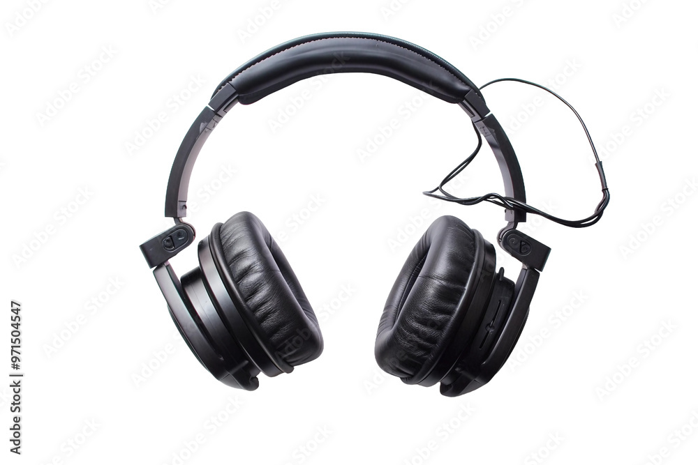 Fototapeta premium Advanced noise-canceling headphones with superior sound quality and comfortable ear cushions isolated on transparent background