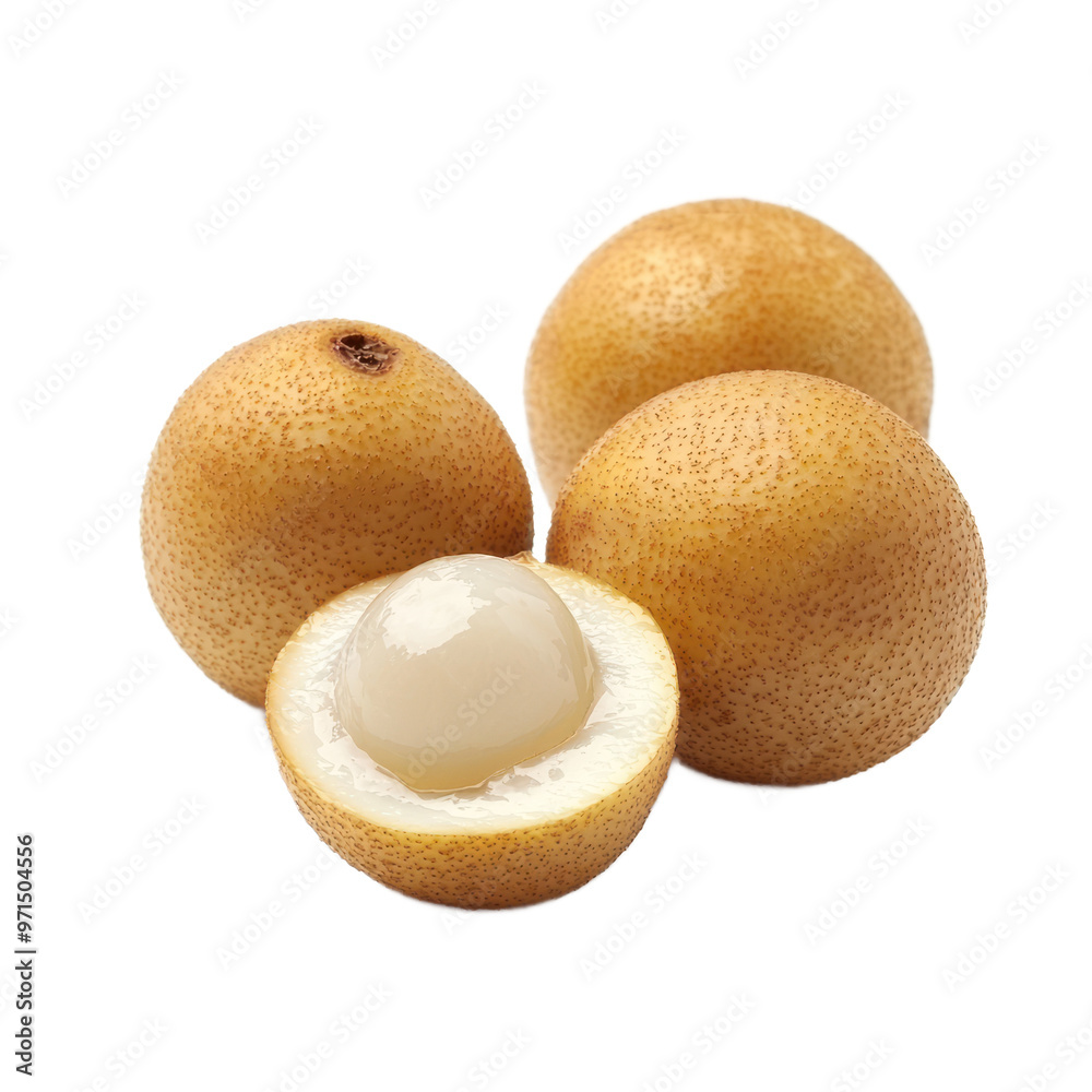 Fototapeta premium Longan fruit are whole on transparent background
