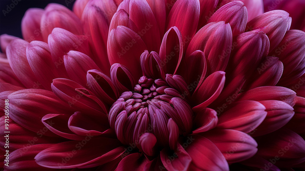 Macro Photo of a Burgundy Chrysanthemum Horizontal Format Macro Photo of a Burgundy Chrysanthemum Horizontal Format