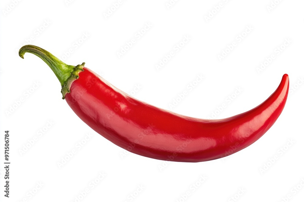 Fiery Red Chili Pepper on Clean White Background for Spicy Cooking Recipes Fiery Red Chili Pepper on Clean White Background for Spicy Cooking Recipes