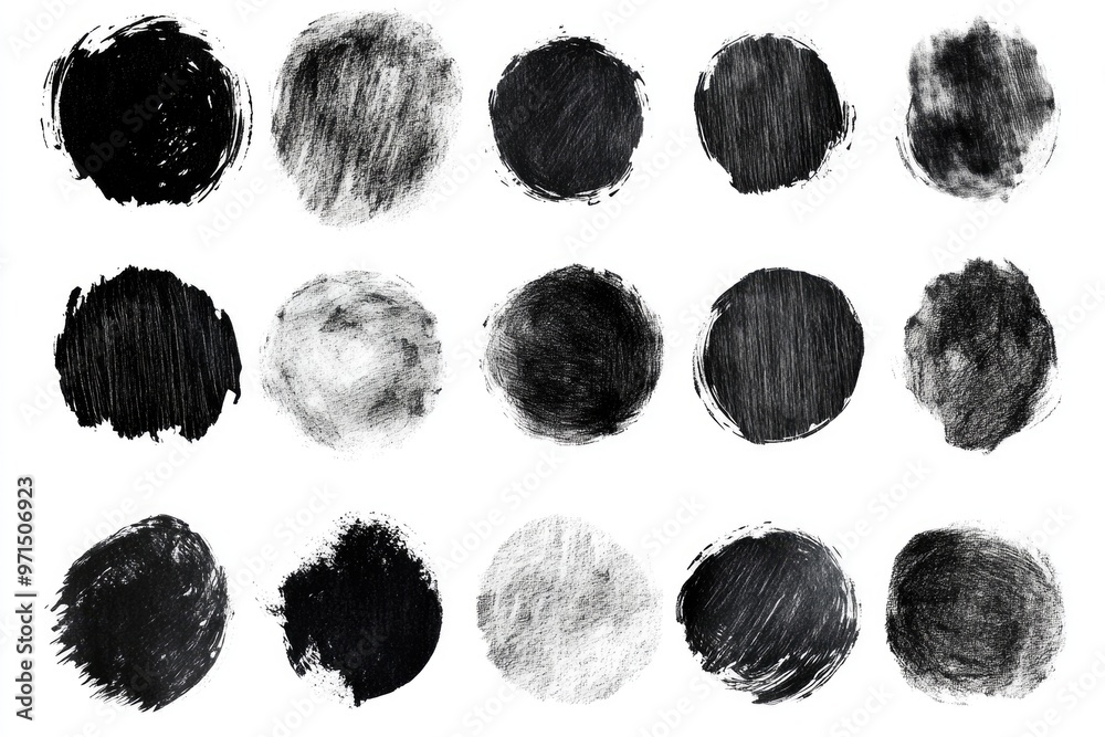 Hand Drawn Grunge Pencil Textures Set on White Background Hand Drawn Grunge Pencil Textures Set on White Background