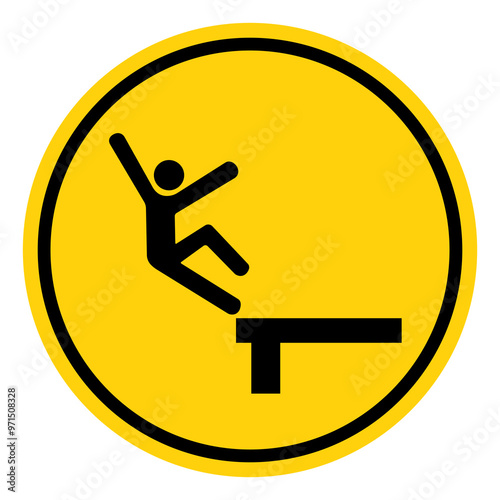 Fall From Heights Symbol Sign, Vector Illustration, Isolate On White Background Label. EPS10