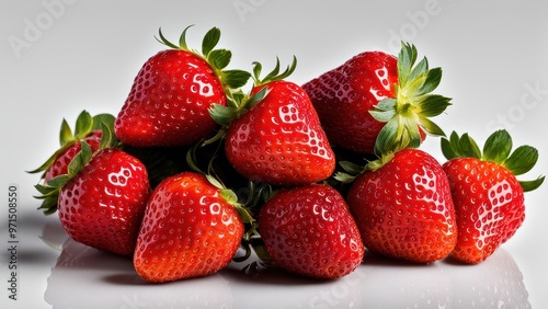 A vibrant arrangement of fresh strawberries, showcasing their natural color and texture.