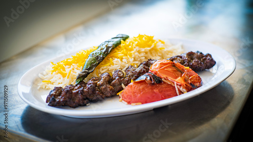 Persian Kabob Kubide Dish photo