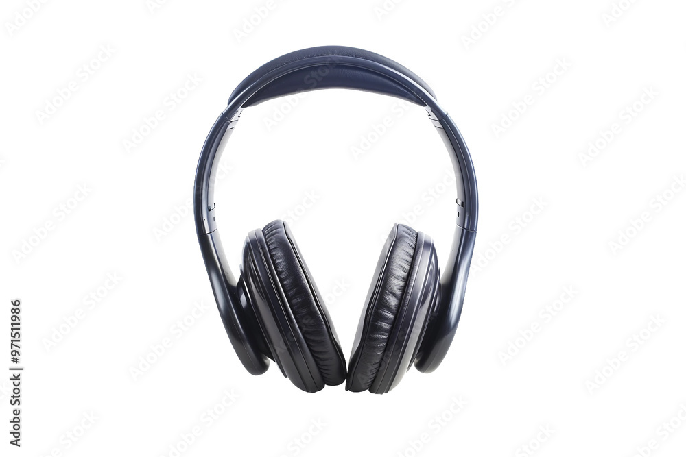 Fototapeta premium Comfortable over-ear headphones with plush ear cushions and adjustable headband isolated on transparent background