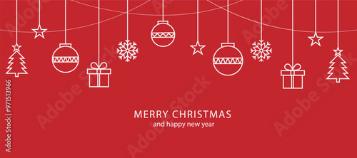 Christmas greeting background with christmas decoration