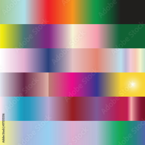 Vibrant colorful gradients . An example of a bright color swatches.