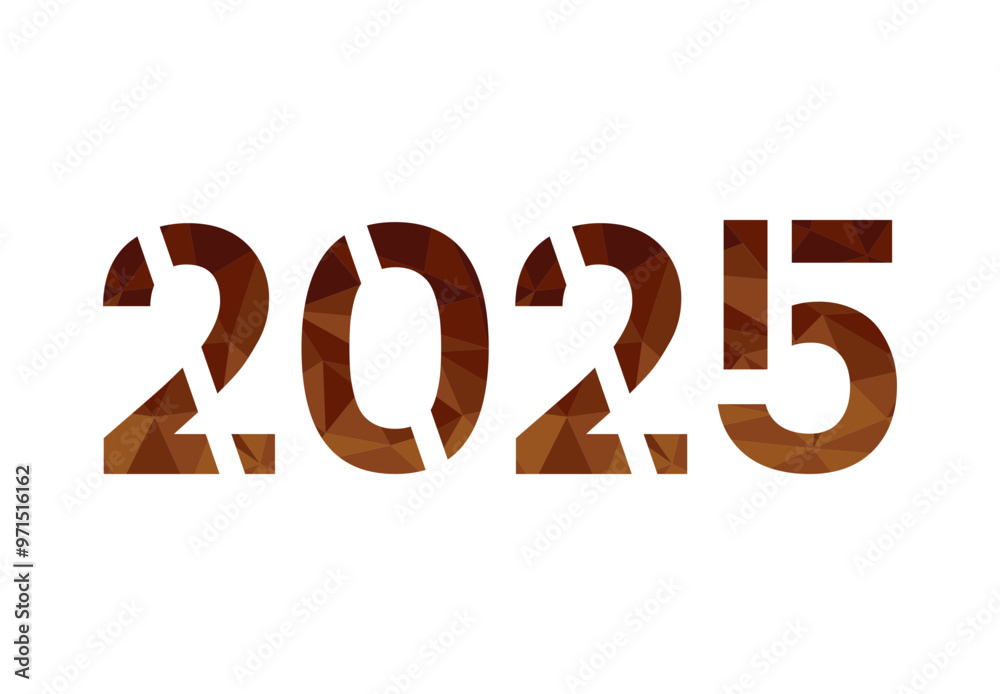 Happy New Year 2025 Festive Brown Design Abstract Illustration Vector Happy New Year 2025 Festive Brown Design Abstract Illustration Vector