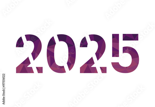 Happy New Year 2025 Festive Purple Design Abstract Illustration Vector