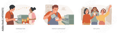 Coffee culture isolated cartoon vector illustrations se