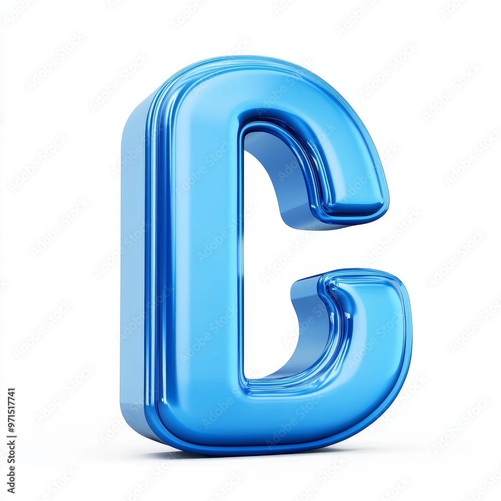 3D Rendered Blue Glossy Letter C, 3D Rendering, Alphabet, Letter C, Blue 3D Rendered Blue Glossy Letter C, 3D Rendering, Alphabet, Letter C, Blue