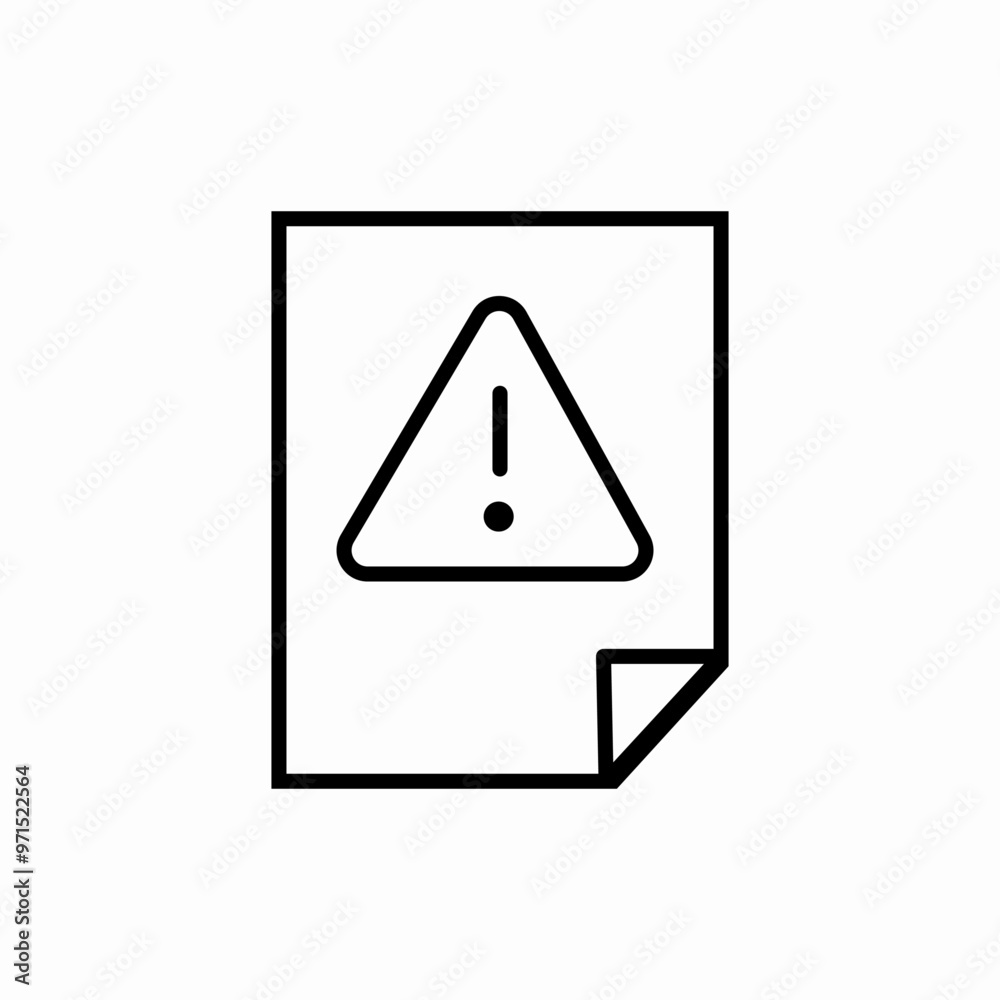 exclamation mark file error icon sign vector