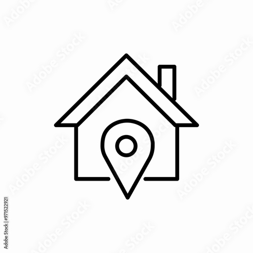 house location pin icon sign vector