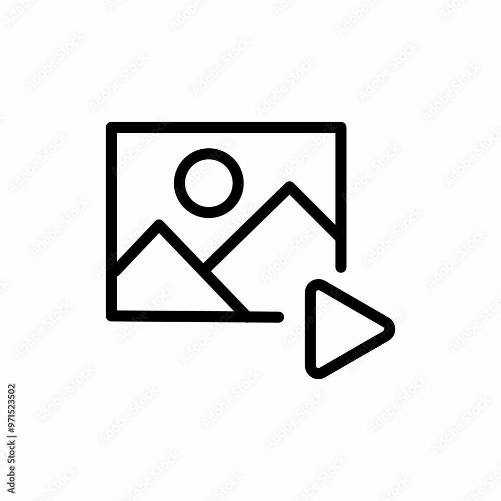 play slide show icon sign vector play slide show icon sign vector