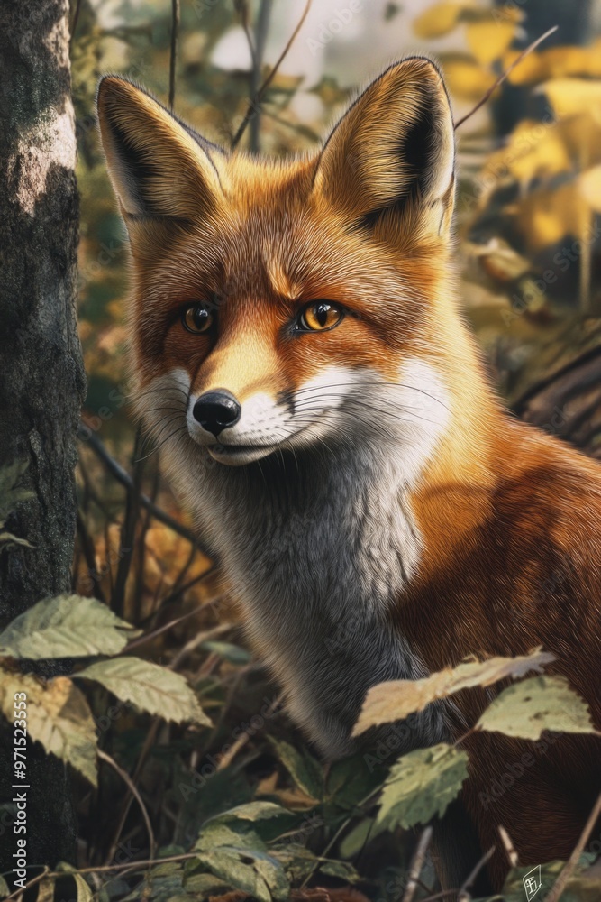 Fototapeta premium Fox in Woods