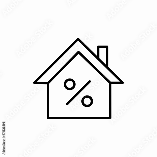 real estate percent icon sign