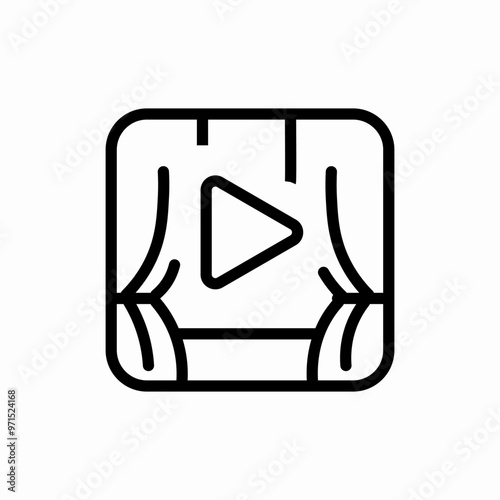 theatre scene stage icon sign vector