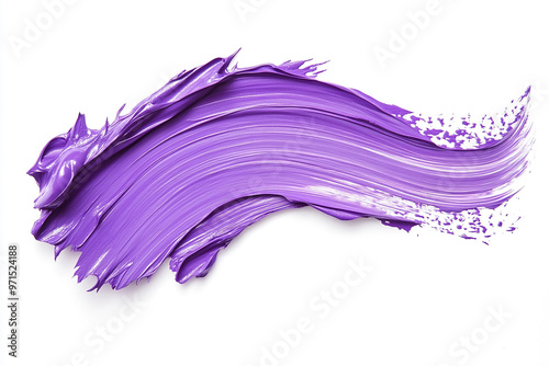 Fotografie Purple brush strokes of paint isolated on a white background