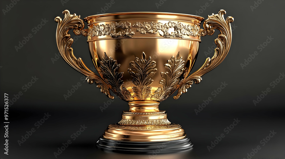 A shiny trophy with ornate details, symbolizing achievement and success. A shiny trophy with ornate details, symbolizing achievement and success.