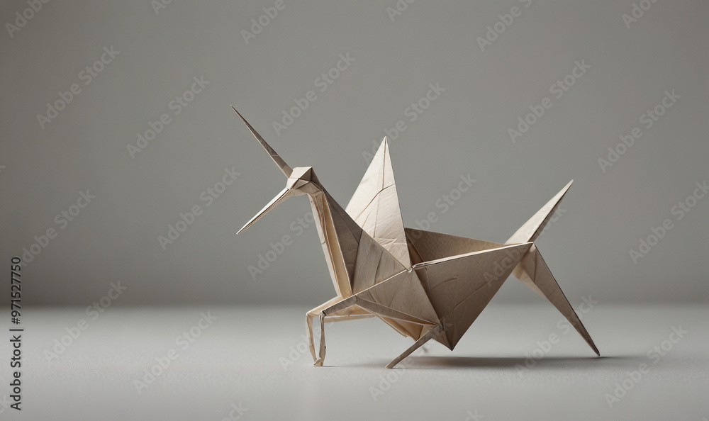 Minimalist Design of a Folded Paper Unicorn, Capturing the Essence of Fantasy and Art Minimalist Design of a Folded Paper Unicorn, Capturing the Essence of Fantasy and Art