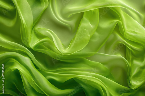 Smooth elegant green silk or satin texture abstract background.