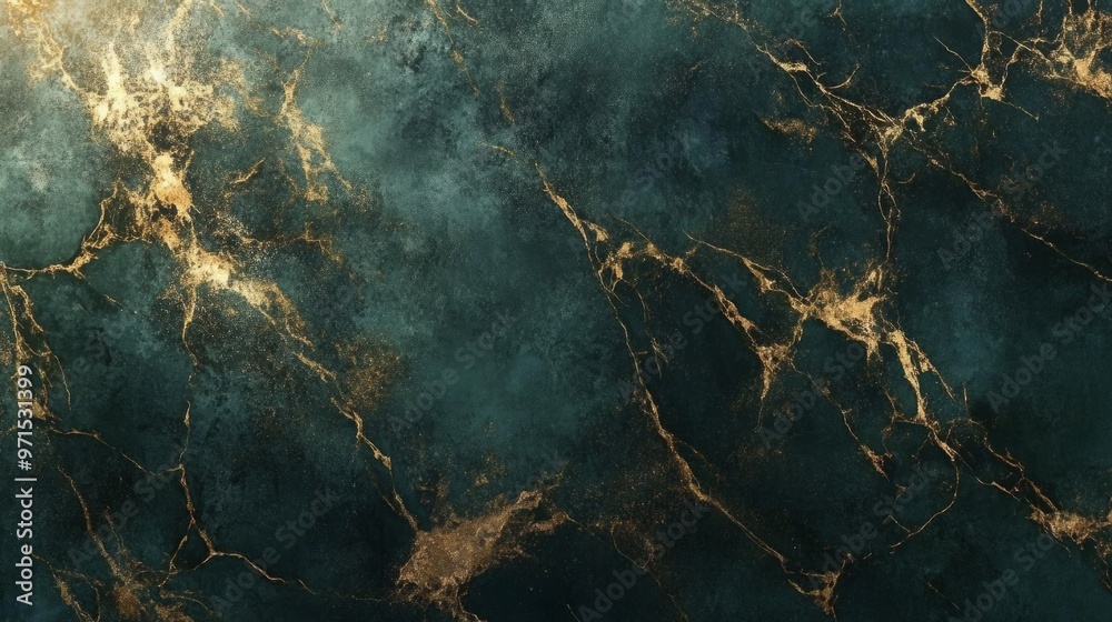 Dark green and gold marble texture, opulent marble generative ai