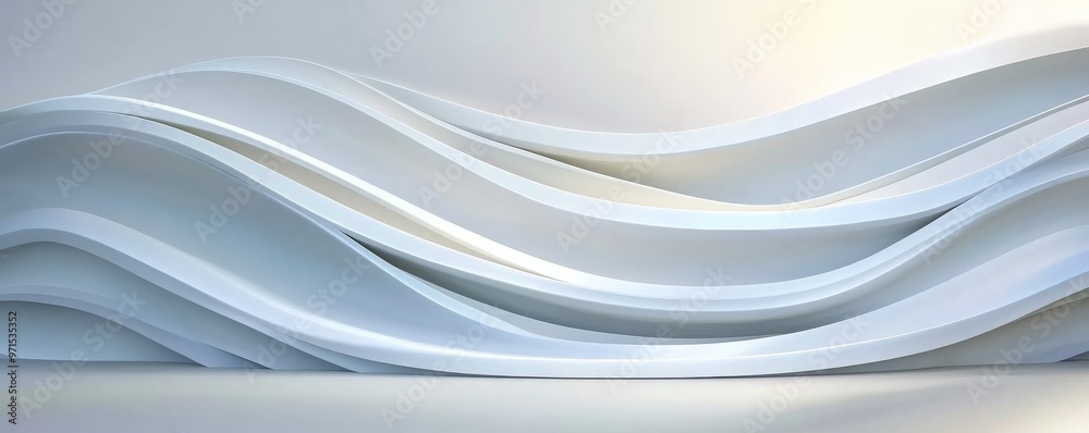 Abstract White Curved Wall, 3D Rendering, Minimalist, Abstract Background, Wall Art Abstract White Curved Wall, 3D Rendering, Minimalist, Abstract Background, Wall Art