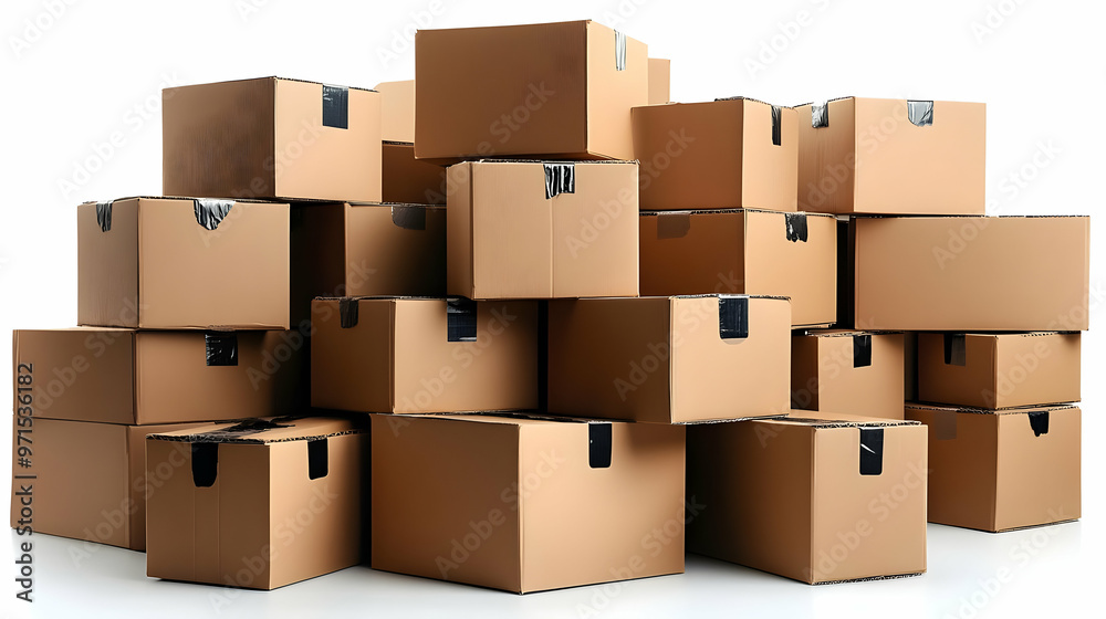 A stack of cardboard boxes, commonly used for storage or shipping purposes. A stack of cardboard boxes, commonly used for storage or shipping purposes.