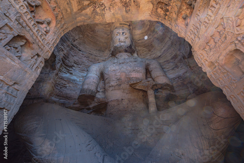 The Great Buddha Statue at Yungang Grottoes in Datong, Shanxi photo