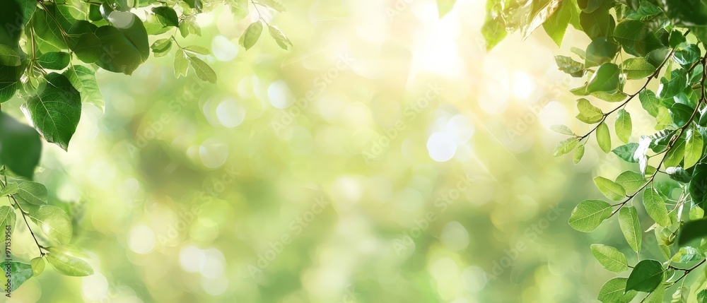 a green tree with sunlit leaves illuminating its branching foliage a green tree with sunlit leaves illuminating its branching foliage